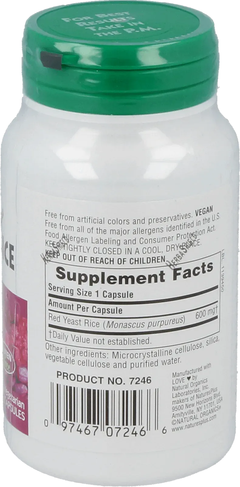 Red Yeast Rice 600 mg - 60 Capsules