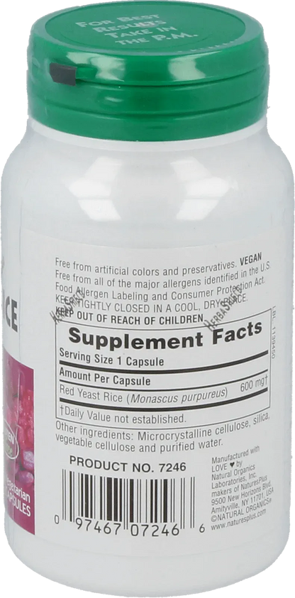 Red Yeast Rice 600 mg - 60 Capsules