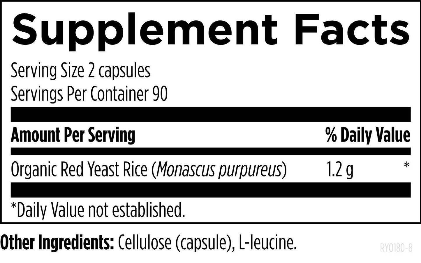 Red Yeast Rice - 180 capsules