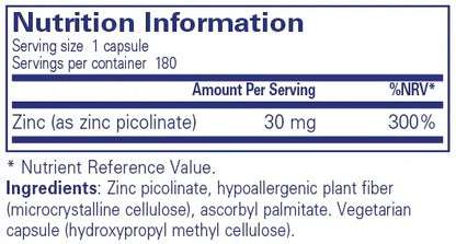 Zinc 30 - 180 capsules