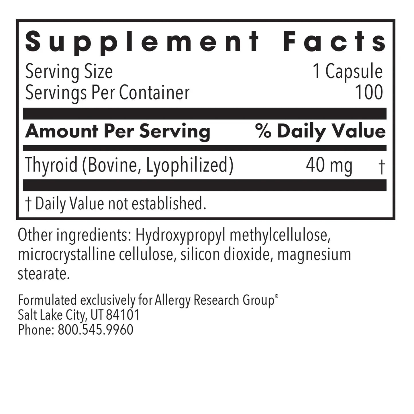 Thyroid - 100 capsules