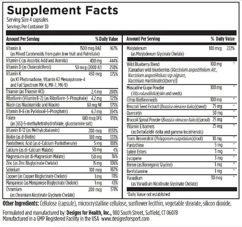 Designs for Sport Multi + Phyto - 120 capsules