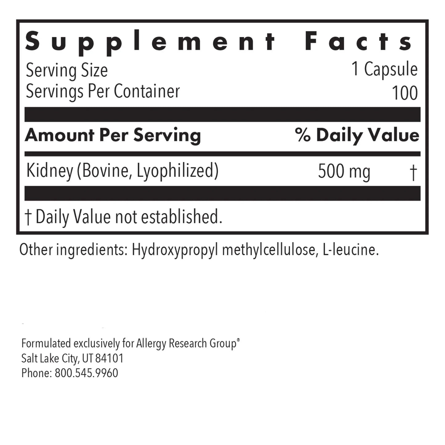 Kidney Beef - 100 capsules
