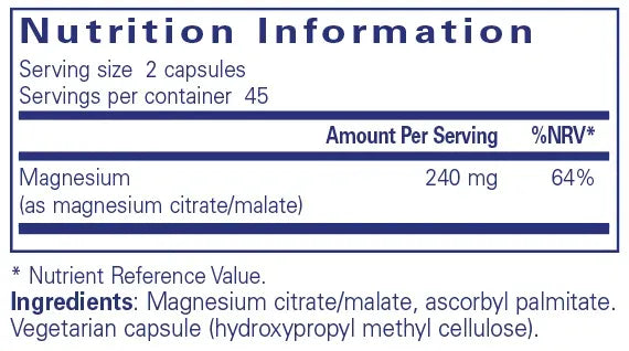 Magnesium (citrate/malate) - 90 capsules