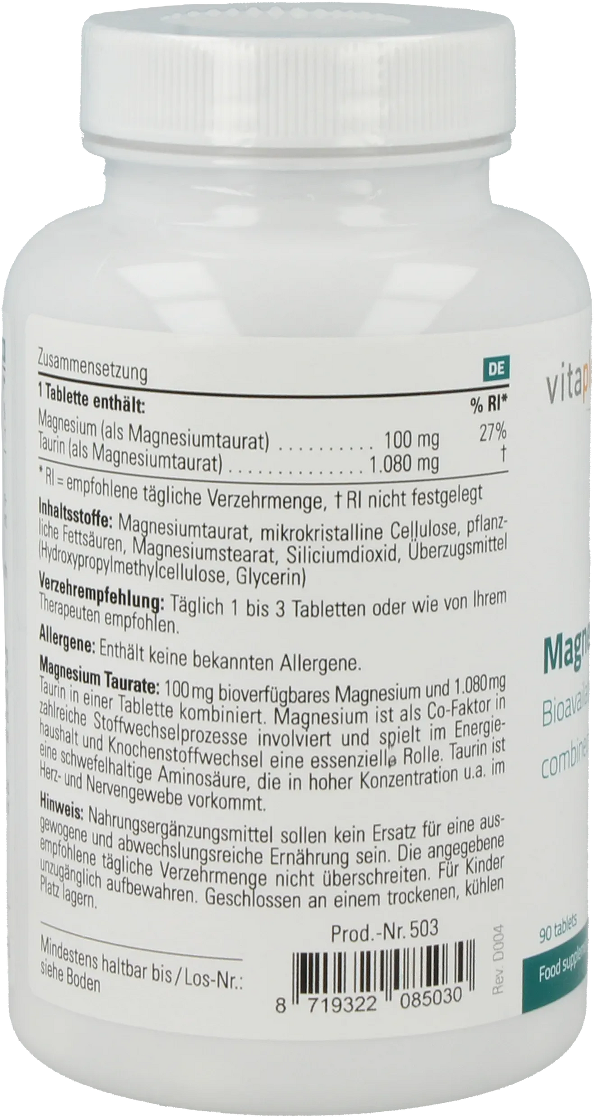 Magnesium Taurate - 90 tablets