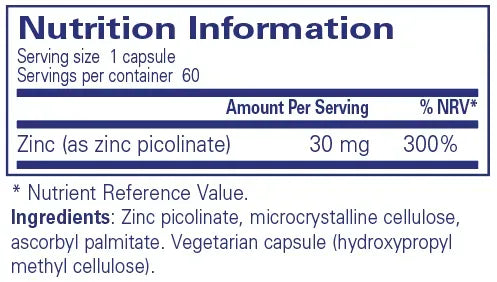 Zinc 30 - 60 capsules