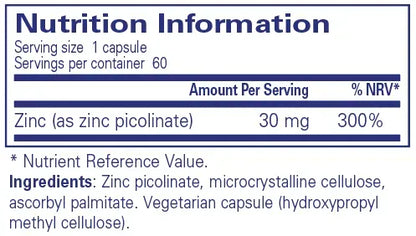 Zinc 30 - 60 capsules