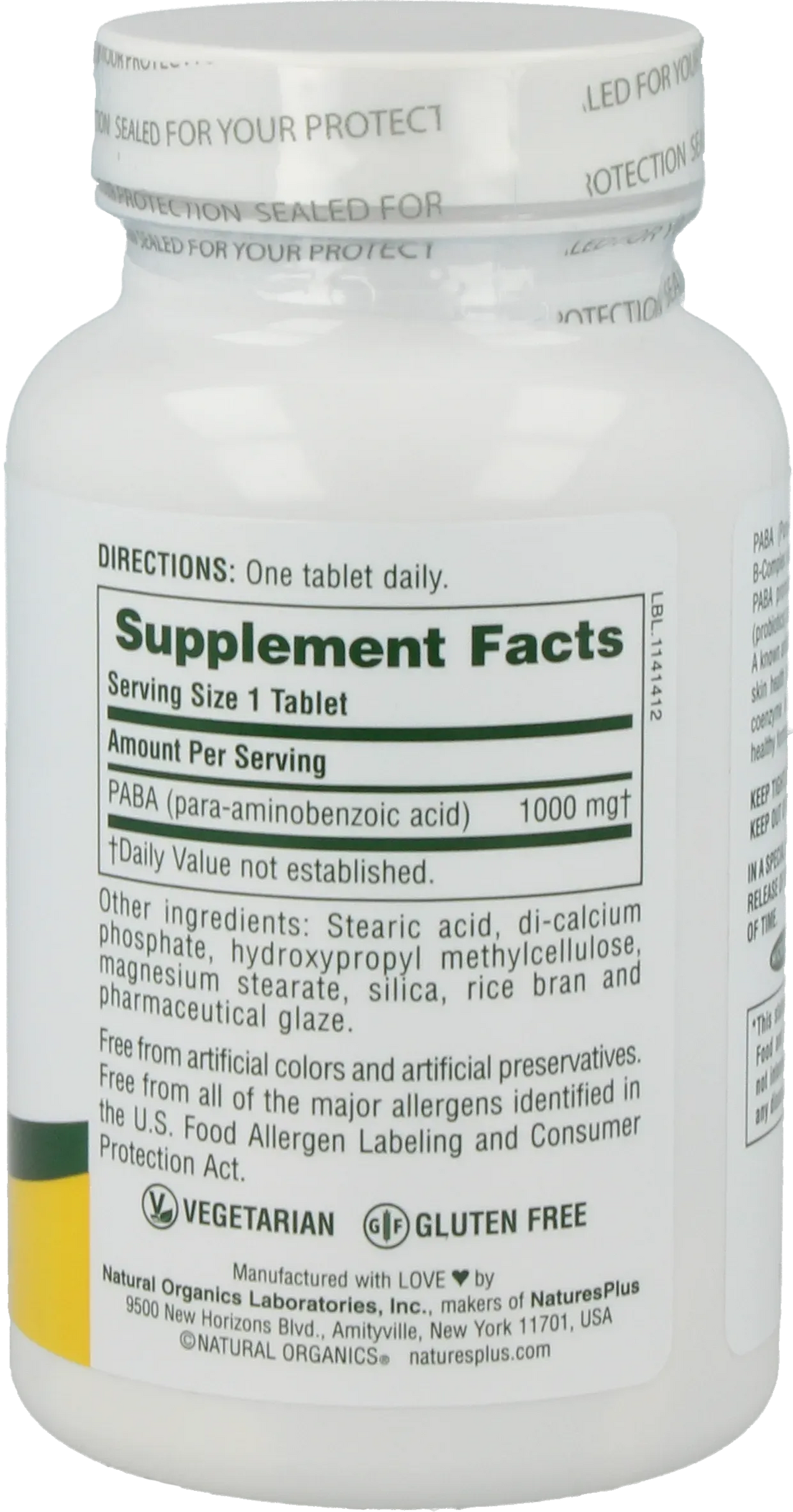 PABA 1000 mg - 60 Tablets