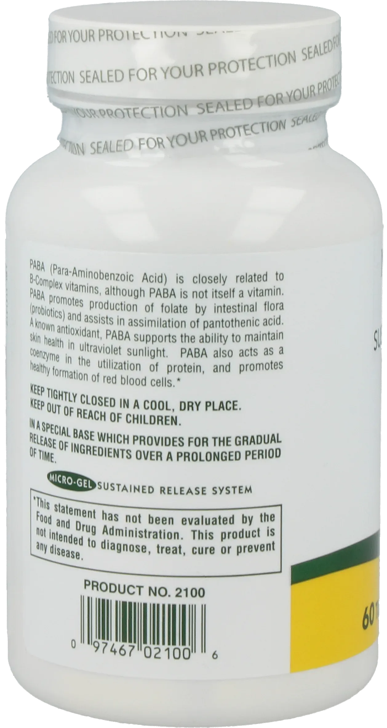 PABA 1000 mg - 60 Tablets