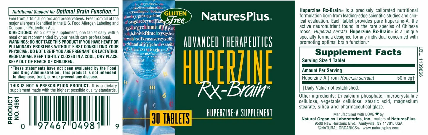 Rx-Brain Huperzine® - 30 Tablets