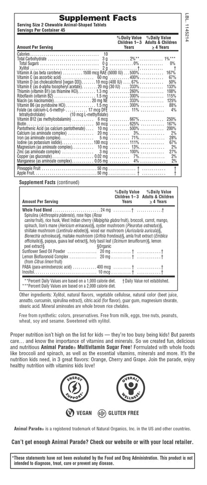 Animal Parade® Multivitamin Assorted Sugar-Free - 90 chewables