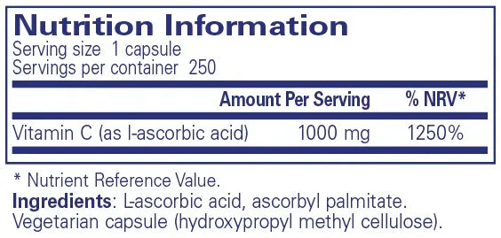 Ascorbic Acid - 250 capsules