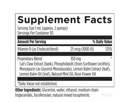 Liposomal Cat's Claw Synergy - 50 mL liposomal