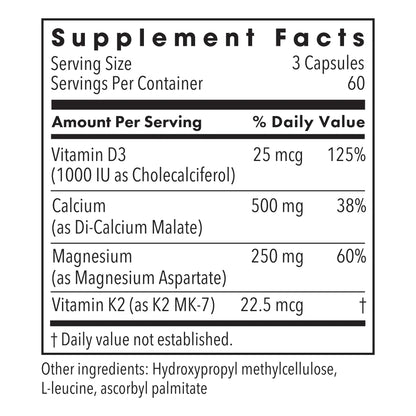 Cal/Mag Plus w/ Vit D and K-2 - 180 capsules
