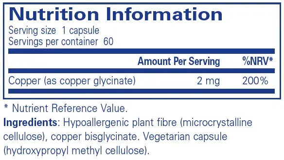 Copper (glycinate) - 60 capsules