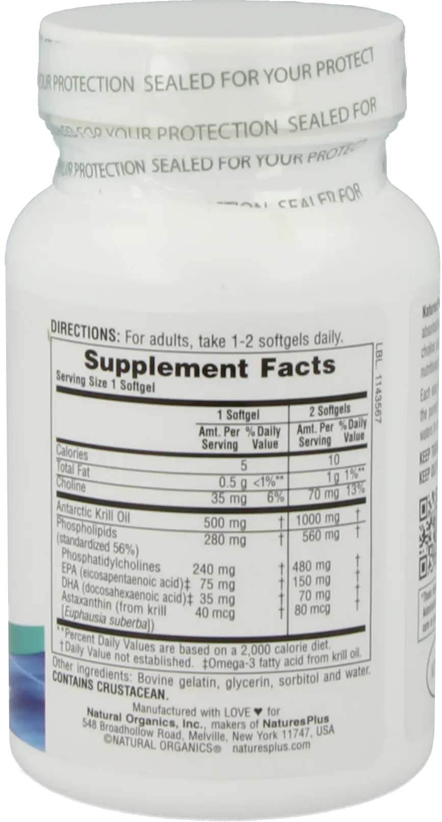 Antarctic Krill Oil 500 mg - 60 Softgels