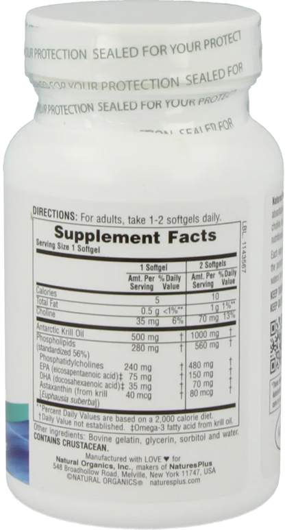 Antarctic Krill Oil 500 mg - 60 Softgels