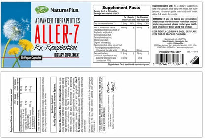 NaturesPlus Rx - Respiration® Aller - 7® - 60 Capsules - Deltastar